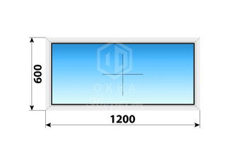 Глухое пластиковое окно 1200x600